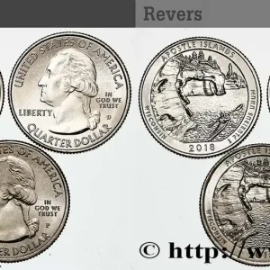 Commande En Gros ÉTATS-UNIS D'AMÉRIQUE Lot de trois 1/4 Dollar Apostle Islands National Lakeshore - Wisconsin 2018 Philadelphie-Denver-San Francisco fwo_491270 Monde