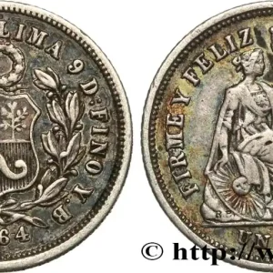 PÉROU 1 Dinero 1864 Lima fwo_616829 Monde Bon Marché