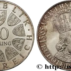 Commander Maintenant AUTRICHE 50 Schilling 600e anniversaire de la fondation de l’Université de Vienne par l'archiduc Rudolf IV dit "der Stifter" 1965 fwo_725926 Monde