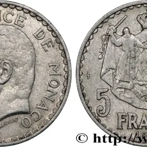 MONACO 5 Francs Louis II / armoiries 1945 Paris fwo_781849 Monde Commander Vite