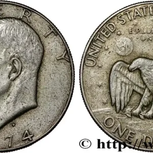 Offre Spéciale ÉTATS-UNIS D'AMÉRIQUE 1 Dollar Eisenhower / aigle posé sur la Lune 1974 Denver fwo_807738 Monde