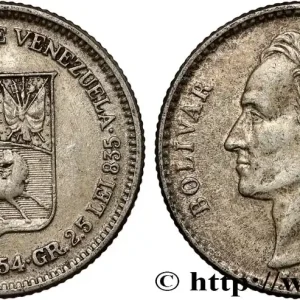 VENEZUELA 50 Centimos emblème / Simon Bolivar 1954 Philadelphie fwo_807742 Monde Solde