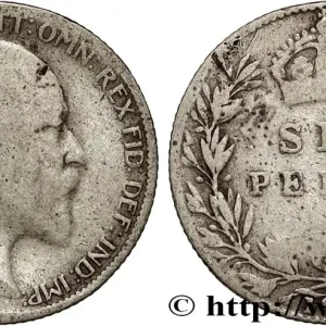 Remise ROYAUME-UNI 6 Pence Edouard VII / blason 1910 fwo_807744 Monde