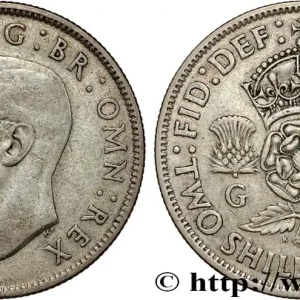 Retour Gratuit ROYAUME-UNI 1 Florin (2 Shillings) Georges VI 1945 fwo_807747 Monde