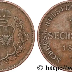 Bon Marché ALLEMAGNE - SCHLESWIG-HOLSTEIN 1 Sechsling armes 1850 fwo_808027 Monde