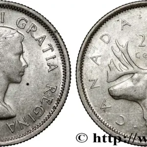 CANADA 25 Cents 1955 fwo_808034 Monde Commander Vite