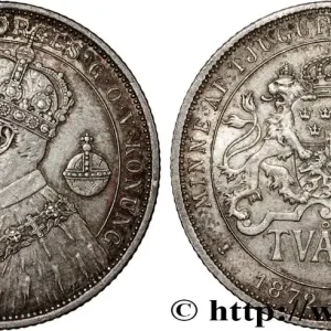 SUÈDE 2 Kronor Oscar II - 25 e anniversaire du règne 1897 Stockholm fwo_808116 Monde Offre Limitée