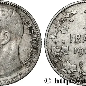 Authentique BELGIQUE 1 Franc Léopold II légende française 1909 fwo_808449 Monde