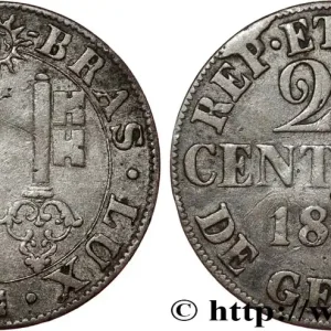 SUISSE - RÉPUBLIQUE DE GENÈVE 25 Centimes - Canton de Genève 1844 fwo_808788 Monde Prix Réduit