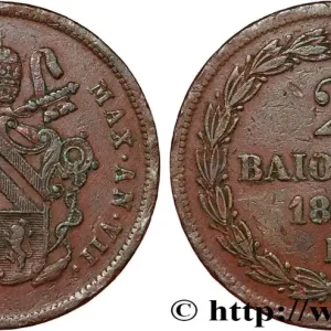 Expédié Aujourd’hui VATICAN ET ÉTATS PONTIFICAUX 2 Baiocchi frappe au nom de Pie IX an VII 1853 Rome fwo_808789 Monde