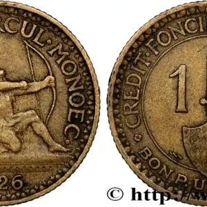 Premium MONACO 1 Franc émission du Crédit Foncier de Monaco 1926 Poissy fwo_814439 Monde