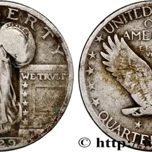 ÉTATS-UNIS D'AMÉRIQUE 1/4 Dollar Liberté 1929 Philadelphie fwo_814484 Monde Nouvelle Collection