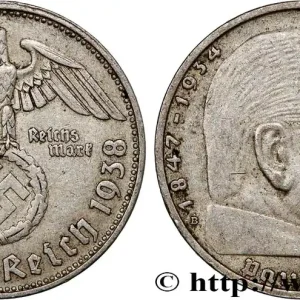 ALLEMAGNE 2 Reichsmark Maréchal Paul von Hindenburg 1938 Vienne fwo_815221 Monde Certifié