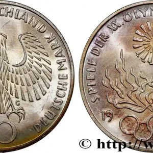Tendance ALLEMAGNE 10 Mark XXe J.O. Munich - Flamme olympique - Proof 1972 Karlsruhe fwo_815224 Monde