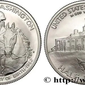 ÉTATS-UNIS D'AMÉRIQUE 1/2 Dollar Proof 250e anniversaire de la naissance de George Washington 1982 San Francisco fwo_957636 Monde Offre Spéciale