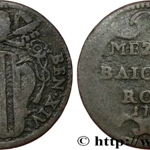 ITALIE - ÉTATS DU PAPE - BENOÎT XIV (Prospero Lambertini) 1/2 Baiocco an I 1742 Rome fwo_818716 Monde Jusqu’à Épuisement Des Stocks