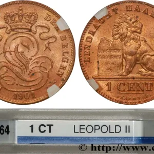 BELGIQUE 1 Centime lion monogramme de Léopold II légende en français 1901 fwo_814897 Monde Promotion Saisonnière