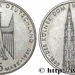 ALLEMAGNE 5 Mark 100e anniversaire de la Cathédrale de Cologne 1980 Stuttgart fwo_784358 Monde Livraison Express