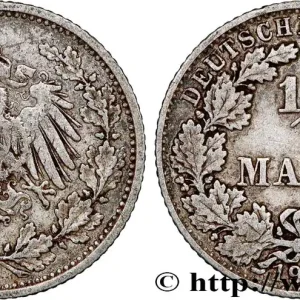 Authentique ALLEMAGNE 1/2 Mark Empire aigle impérial 1905 Munich - D fwo_792635 Monde