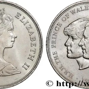 ROYAUME-UNI 25 New Pence (1 Crown) mariage du Prince de Galles et de Lady Diana Spencer 1981 fwo_795546 Monde Exclusif