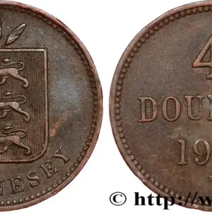 GUERNESEY 4 Doubles armes du baillage de Guernesey 1903 Heaton fwo_808632 Monde Promotion