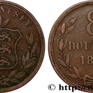 Gros Lot GUERNESEY 8 Doubles armes du baillage de Guernesey 1864 Heaton fwo_808633 Monde