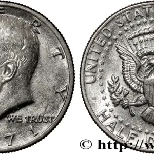 ÉTATS-UNIS D'AMÉRIQUE 1/2 Dollar Kennedy 1971 Philadelphie fwo_808855 Monde Bon Plan