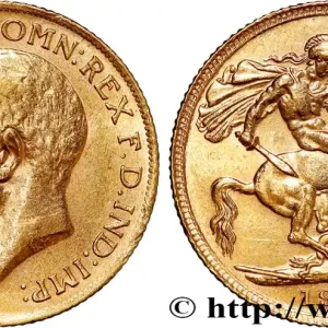 Fait Main OR, PALLADIUM ET PLATINE INVESTISSEMENT 1 Souverain Georges V 1912 Londres fwo_809382 Monde