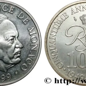 MONACO 100 Francs Rainier III 50e anniversaire de règne 1999 Paris fwo_809602 Monde Dernière Chance