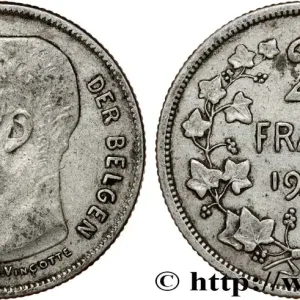 BELGIQUE 2 Frank (Francs) Léopold II légende flamande 1909 fwo_809754 Monde En Vogue