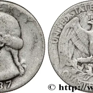 ÉTATS-UNIS D'AMÉRIQUE 1/4 Dollar Georges Washington 1937 Philadelphie fwo_810002 Monde Nouvel Arrivage