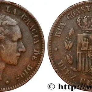 ESPAGNE 10 Centimos Alphonse XII 1878 Oeschger Mesdach & CO fwo_810094 Monde Petit Prix