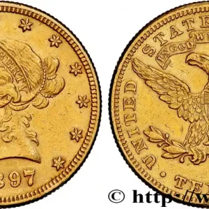 Garantie Incluse OR, PALLADIUM ET PLATINE INVESTISSEMENT 10 Dollars or "Liberty" 1897 Philadelphie fwo_815482 Monde