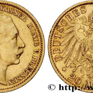 Artisanat OR, PALLADIUM ET PLATINE INVESTISSEMENT 20 Mark Guillaume II 1908 Berlin fwo_815493 Monde