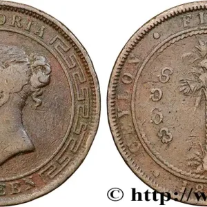 CEYLAN 5 Cents Victoria 1870 Calcutta fwo_817321 Monde Expédié Aujourd’hui