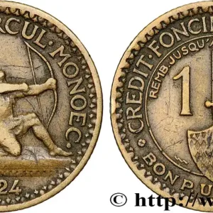 MONACO 1 Franc émission du Crédit Foncier de Monaco 1924 Poissy fwo_818134 Monde Offre Spéciale