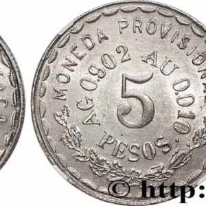 MEXIQUE - GOUVERNEMENT PROVISOIRE D'OAXACA 5 Pesos 1915 fwo_783215 Monde Prix Réduit