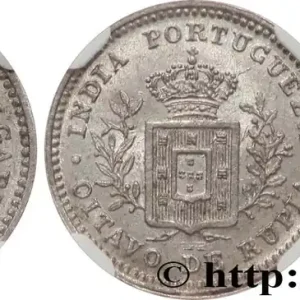 INDE PORTUGAISE - LOUIS Ier 1/8 (oitavo de) Rupia 1881 fwo_805378 Monde Marque