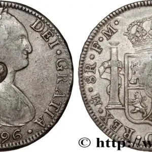 GRANDE-BRETAGNE - GEORGES III Dollar contremarqué sur une 8 reales 1796 de Mexico (1799) fwo_807043 Monde Petit Prix