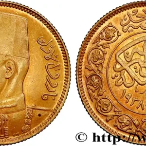Nouvel Arrivage ÉGYPTE - ROYAUME D'ÉGYPTE - FAROUK 100 Piastres or jaune, pour le mariage de Farouk AH 1357 1938 fwo_809997 Monde