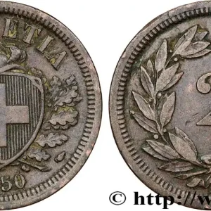 Original SUISSE 2 Centimes (Rappen) croix suisse 1850 Paris fwo_815756 Monde