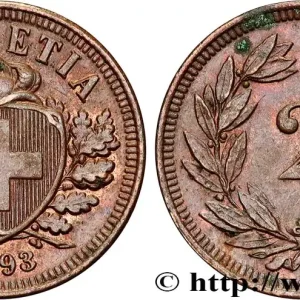 SUISSE 2 Centimes 1893 Berne fwo_816060 Monde Livraison Express