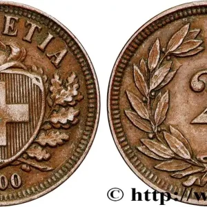 Achat Immédiat SUISSE 2 Centimes (Rappen) croix suisse 1900 Berne - B fwo_816088 Monde