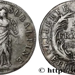 Garantie Incluse ITALIE - GAULE SUBALPINE 5 Francs an 10 1802 Turin fwo_818379 Monde