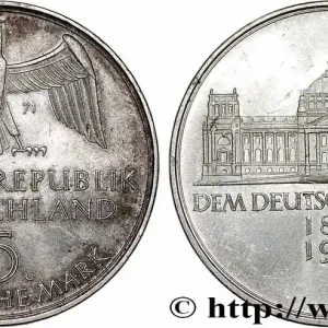 Achat Immédiat ALLEMAGNE 5 Mark Centenaire du parlement allemand 1971 Karlsruhe fwo_784244 Monde