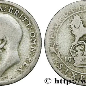 Certifié ROYAUME-UNI 6 Pence Georges V 1920 fwo_789996 Monde