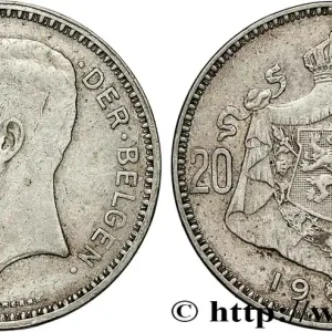 Prix Bas BELGIQUE 20 Francs Albert Ier légende Flamande 1934 fwo_793177 Monde