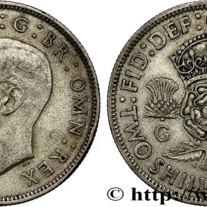 Certifié ROYAUME-UNI 1 Florin (2 Shillings) Georges VI 1939 fwo_793386 Monde
