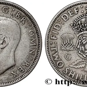 Nouveauté ROYAUME-UNI 1 Florin (2 Shillings) Georges VI 1944 fwo_797952 Monde