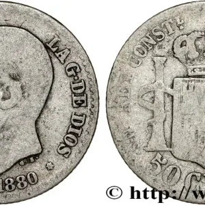 Achat Immédiat ESPAGNE 50 Centimos Alphonse XII 1880 Madrid fwo_808490 Monde
